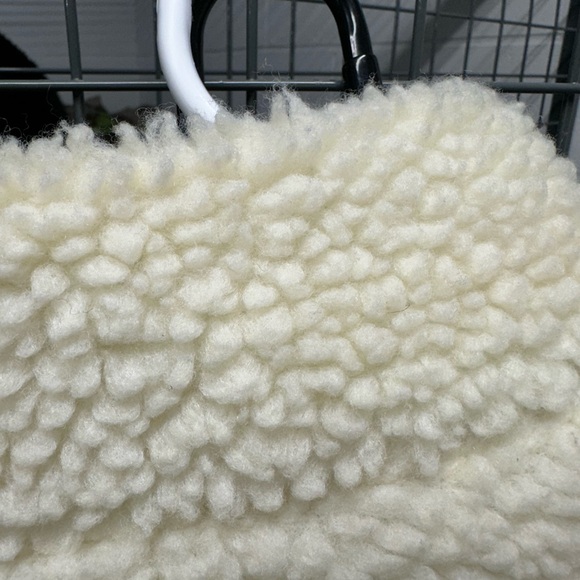 Women's Natural Off-white Sherpa Swoosh Jacket - Picture 6 of 9